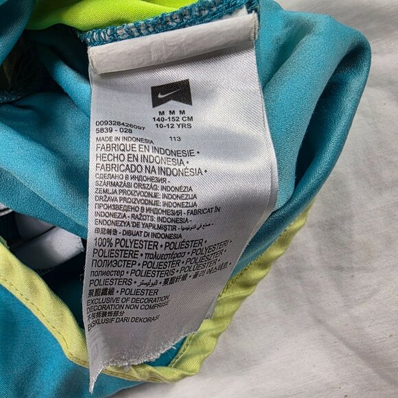 Nike Running Shorts Girls Size Medium Blue Neon Yellow Athletic Activewear - Picture 8 of 8